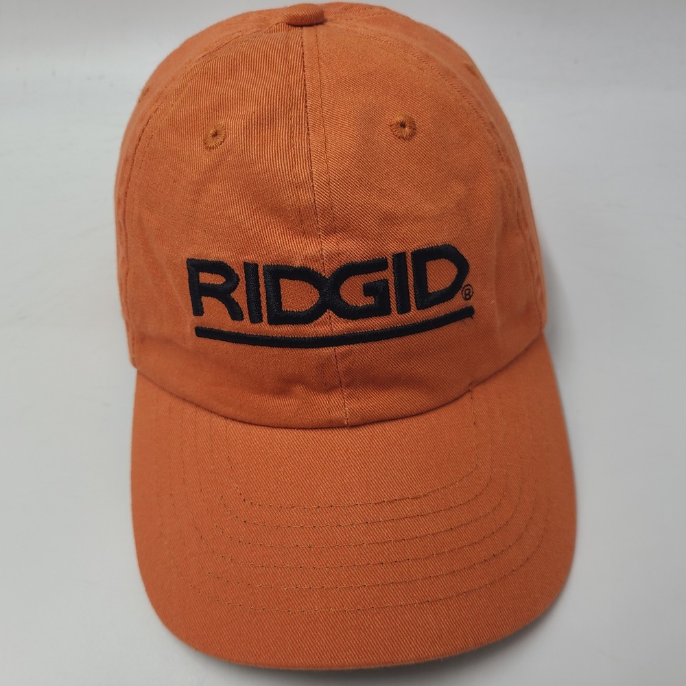 Ridgid Hat Strapback Orange Black Tool Brand Construction Workwear Casual Men
